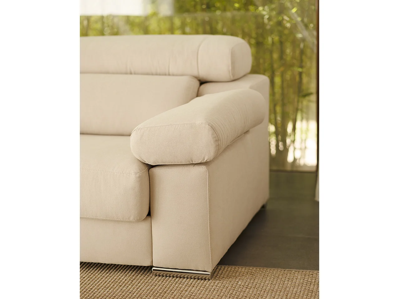 Canapé 3 places couleur beige 195cm