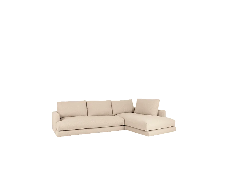Divano 4 posti con chaise longue a destra beige 325cm