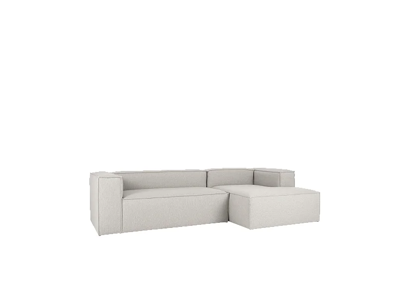 Sofá 4 plazas y chaise longue derecho color gris claro 250x175cm - LOLA - DECOWOOD
