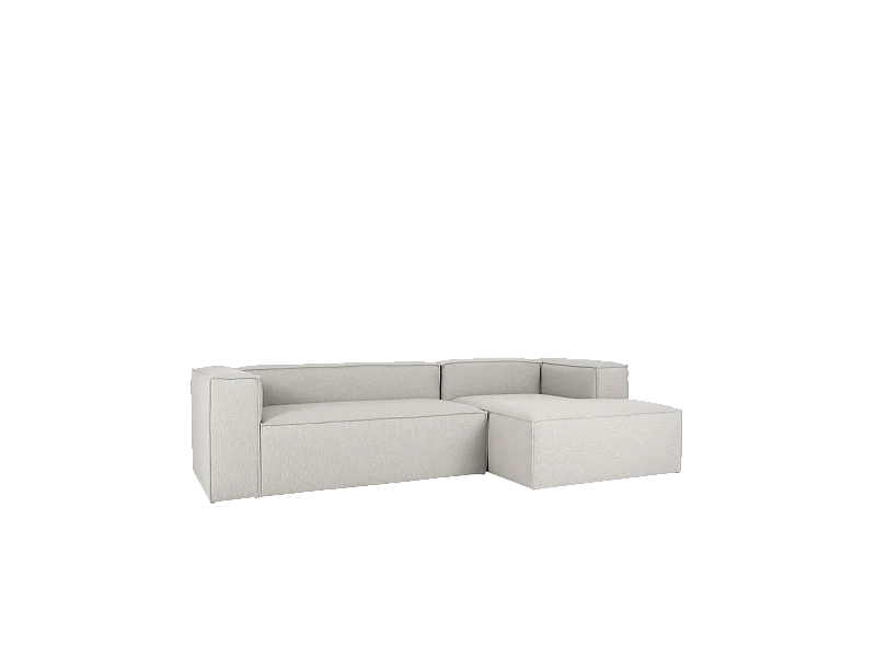 Divano 4 posti chaise longue a destra colore grigio chiaro 250x175cm