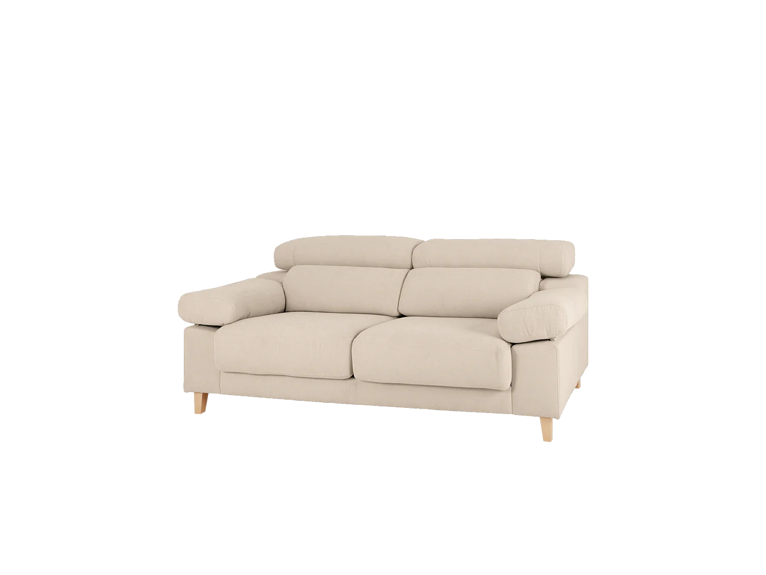 Sofá de 3/4 plazas color beige de 215x104cm - MONICA - DECOWOOD