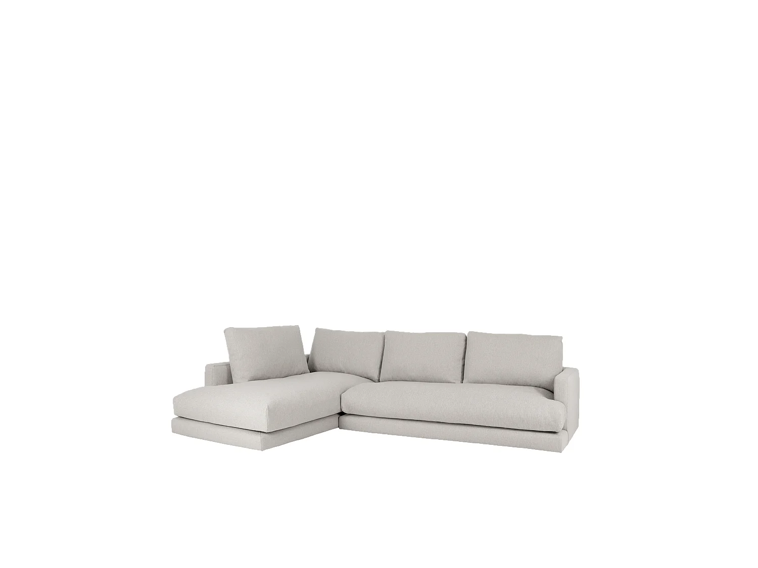 Divano 3/4 posti con chaise longue a sinistra grigio chiaro 275cm