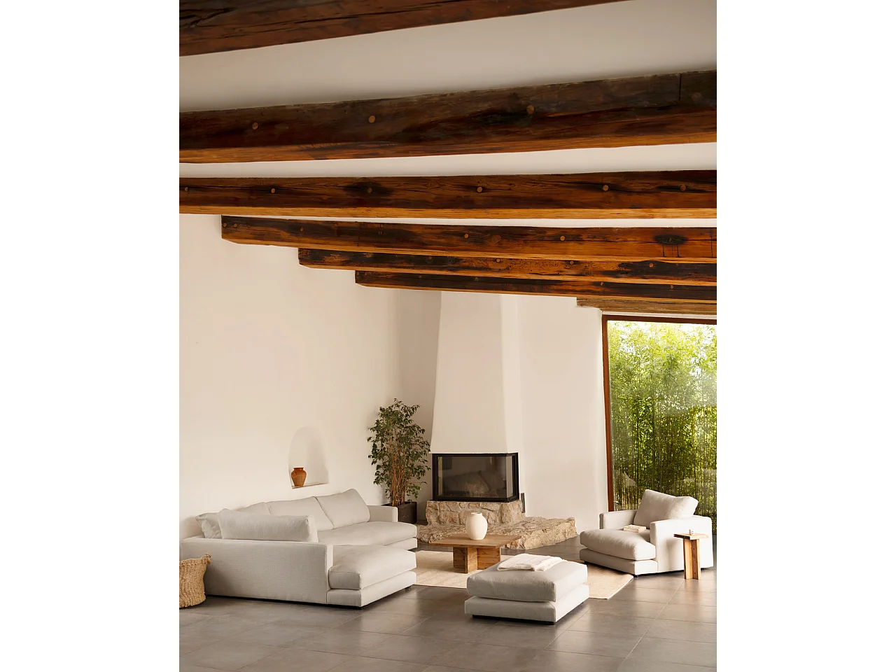 Divano 3/4 posti con chaise longue a sinistra grigio chiaro 275cm