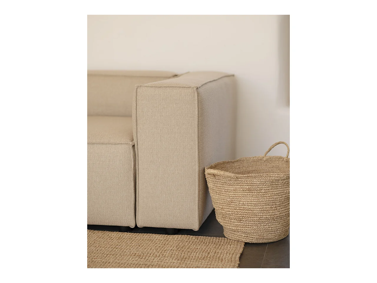 Canapé 4 places couleur beige 260x110cm