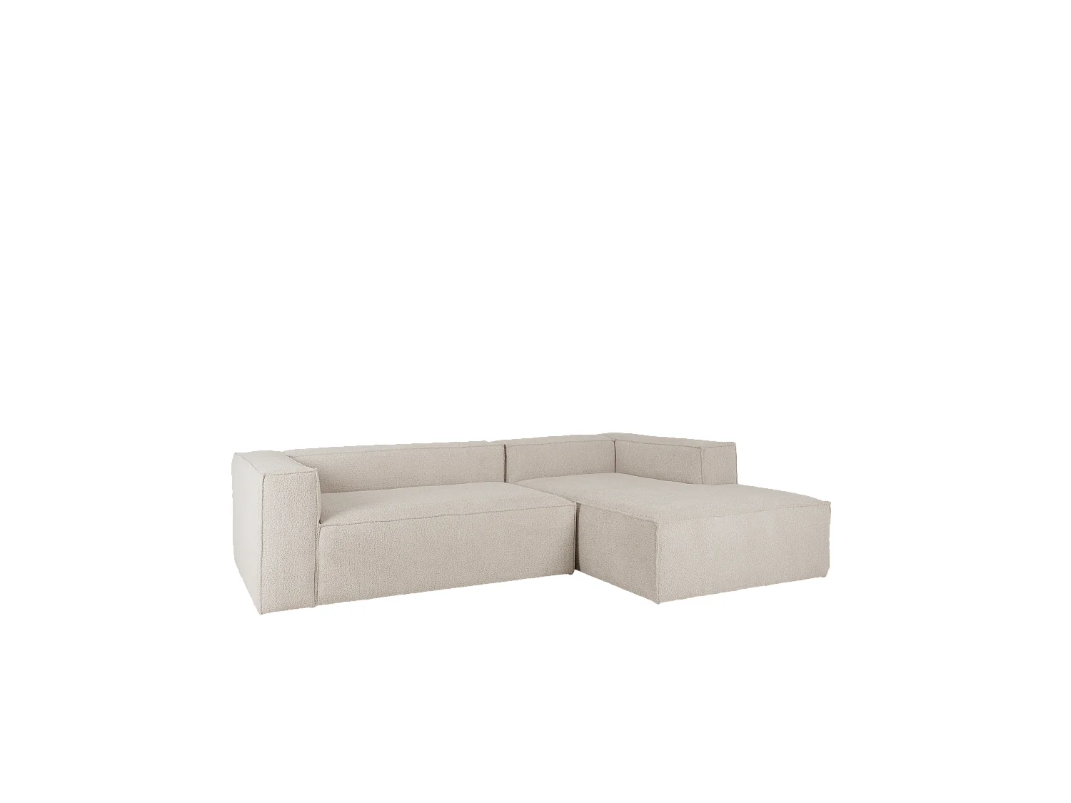 Sofá 4/5 plazas y chaise longue derecho color gris claro 300x175cm - LOLA - DECOWOOD