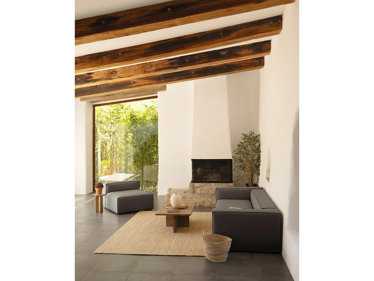 Sofá de 4 plazas color gris oscuro de 260x110cm - LOLA - DECOWOOD