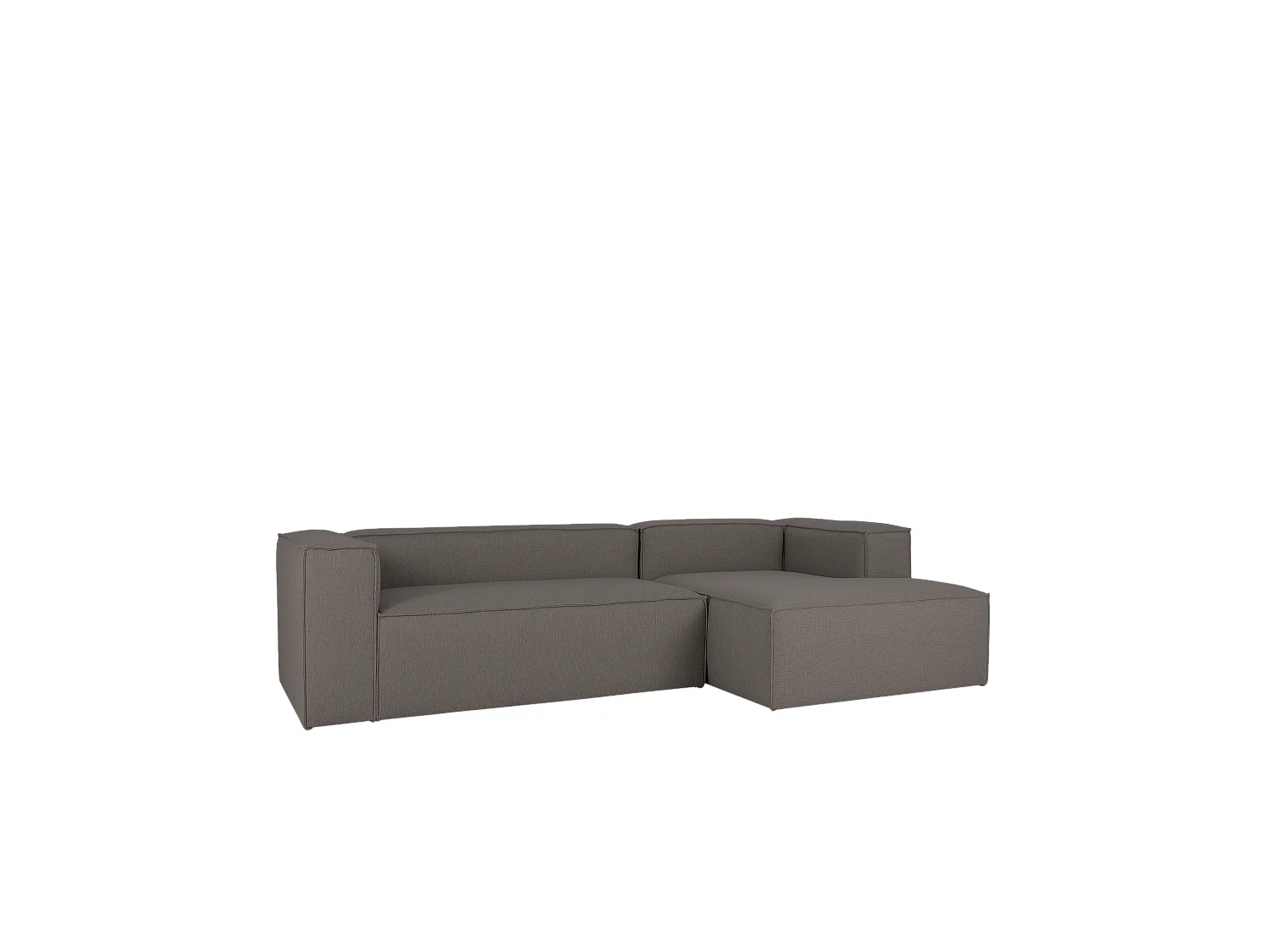 Sofá 4 plazas y chaise longue derecho color gris oscuro 250x175cm - LOLA - DECOWOOD