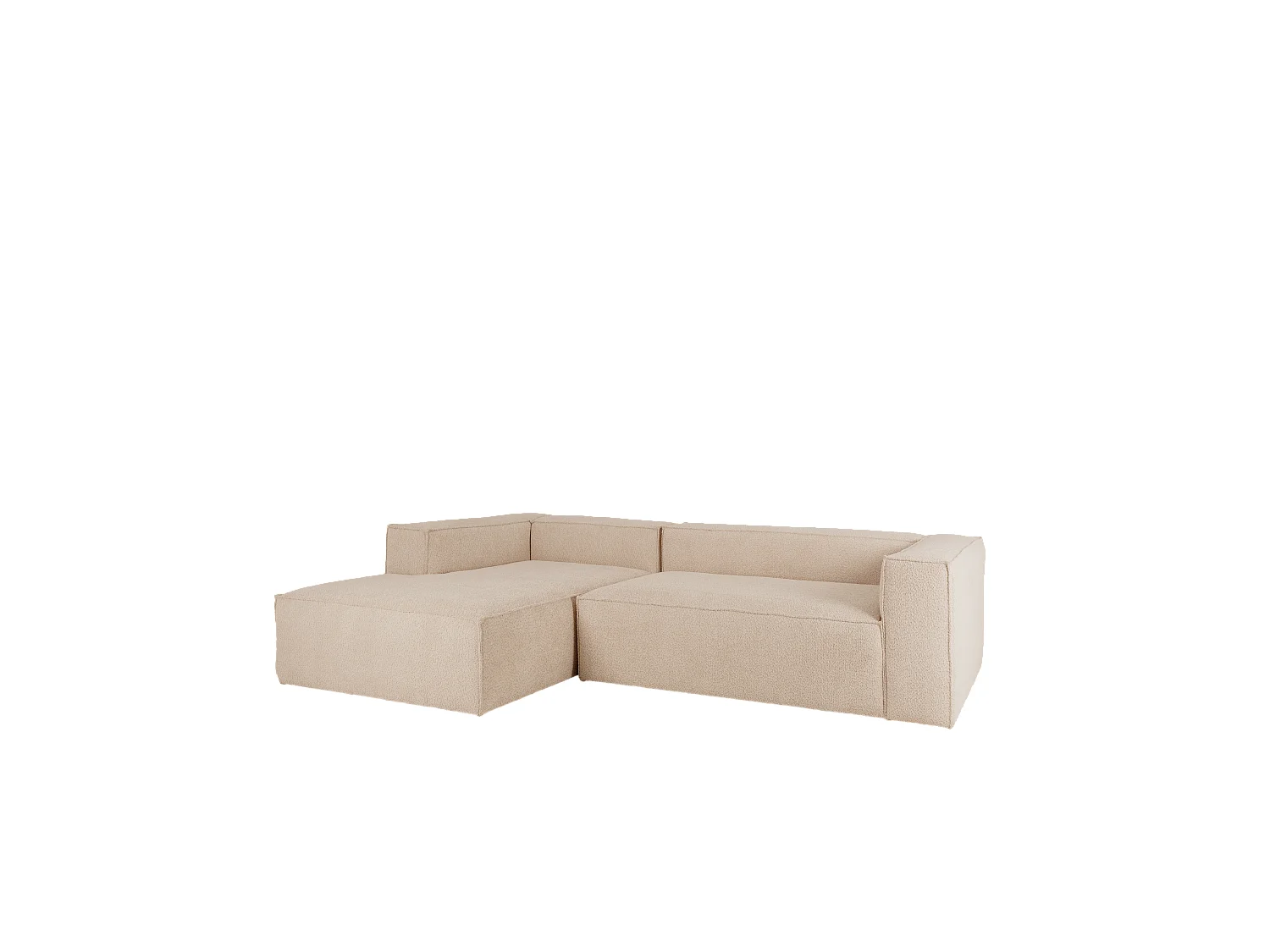 Divano 4/5 posti con chaise longue a sinistra colore beige 300x175cm