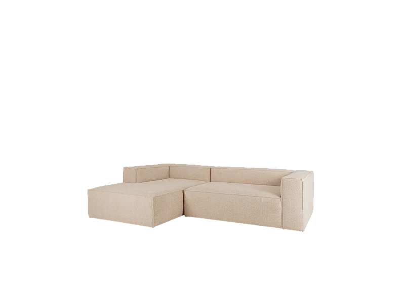 Sofá 4/5 plazas y chaise longue izquierdo color beige 300x175cm - LOLA - DECOWOOD