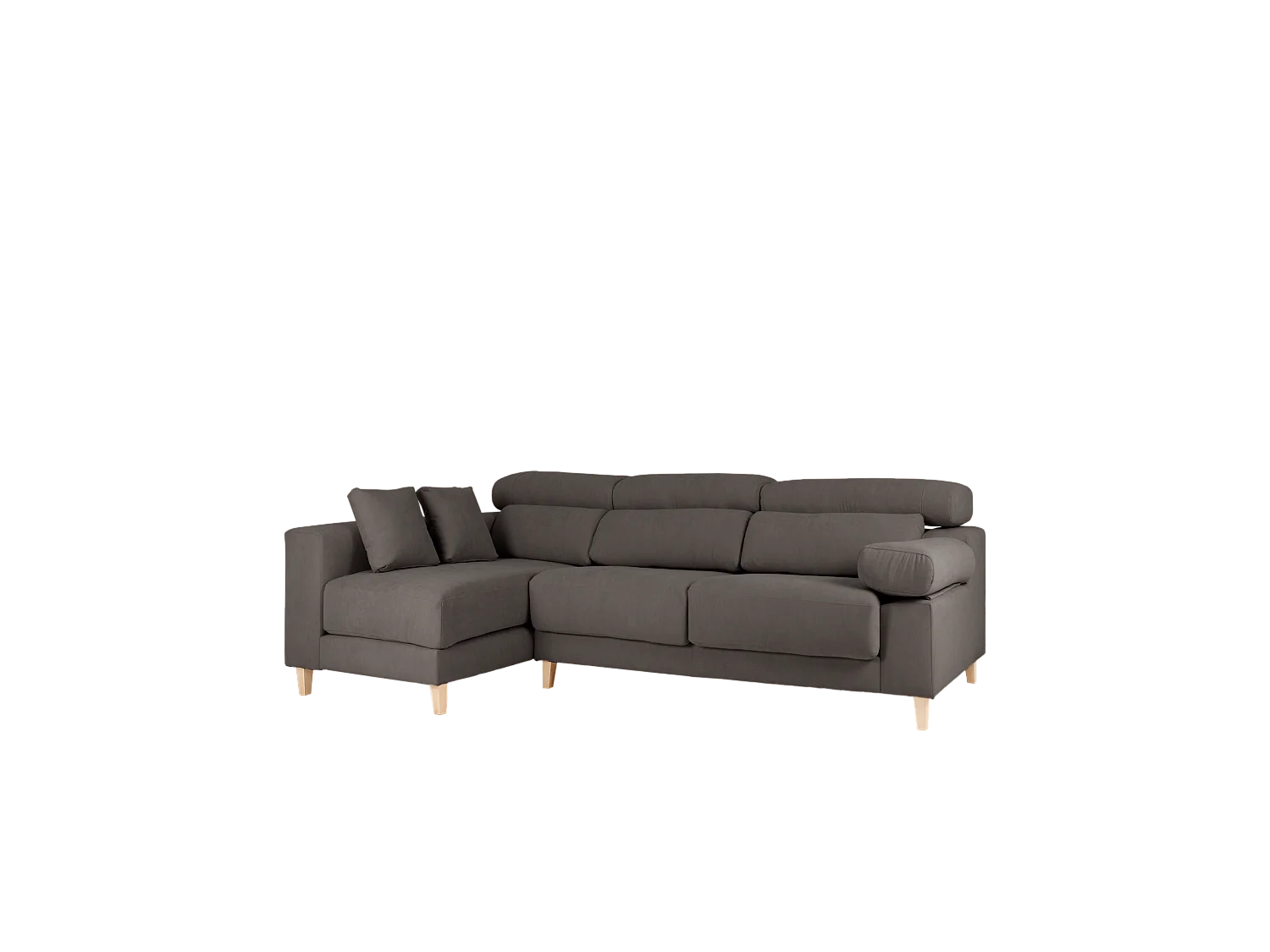 Canapé 4/5 places d'angle gauche couleur gris foncé 300cm