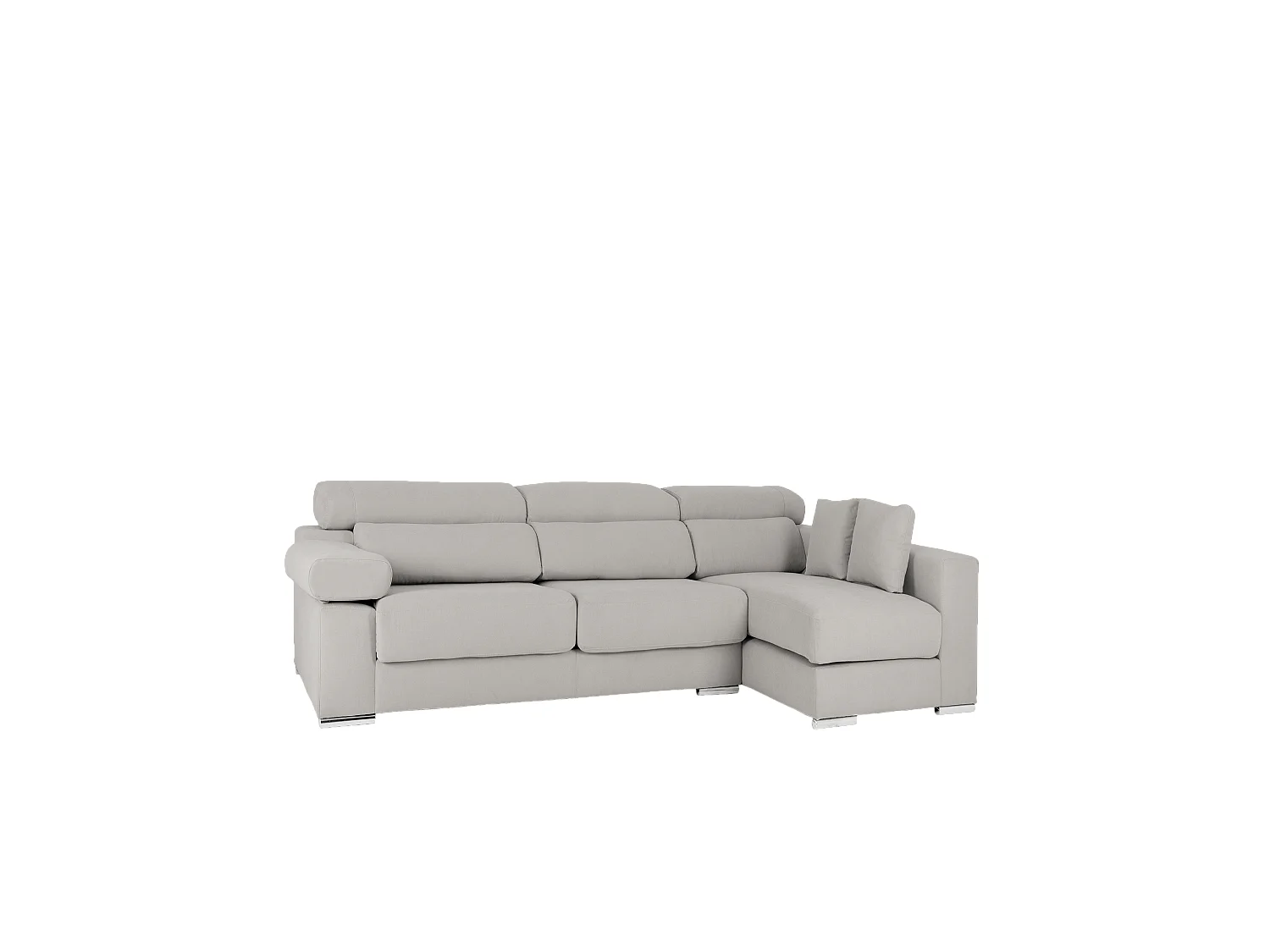 Divano 4/5 posti con CHL destra colore grigio chiaro 300x168cm