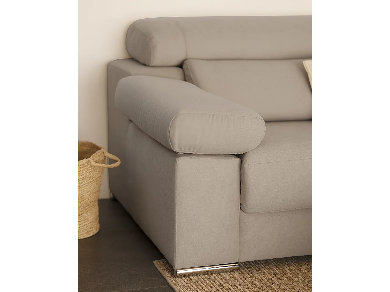 Divano 4/5 posti con CHL destra colore grigio chiaro 300x168cm