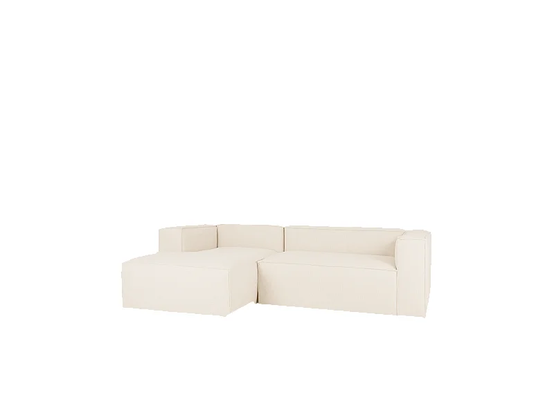 Sofá 4 plazas y chaise longue izquierdo color blanco roto 250x175cm - LOLA - DECOWOOD