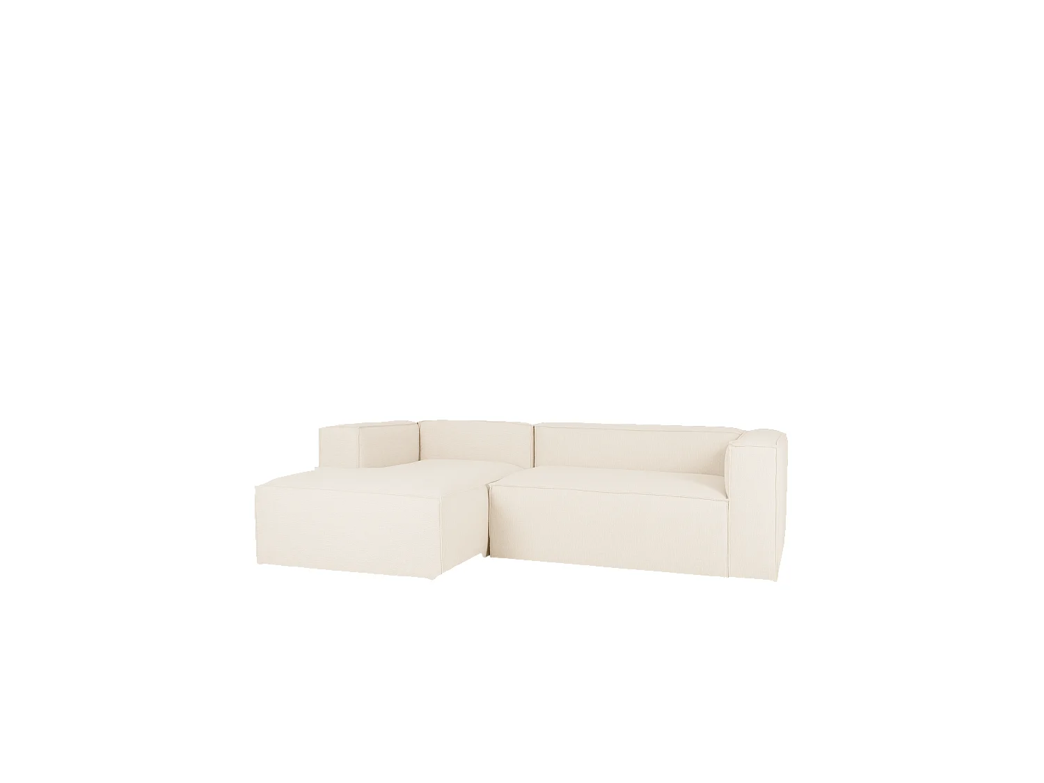 Sofá 4 plazas y chaise longue izquierdo color blanco roto 250x175cm - LOLA - DECOWOOD