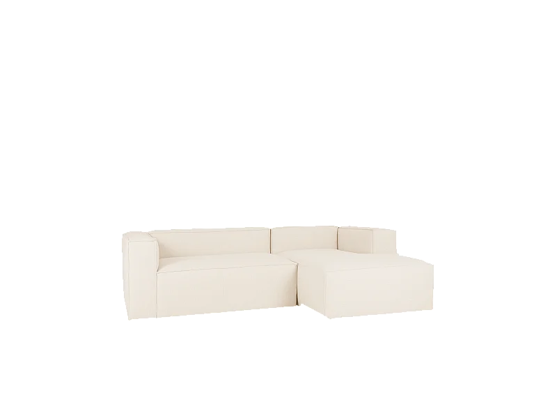 Divano 4/5 posti con chaise longue destra colore bianco roto 300x175cm