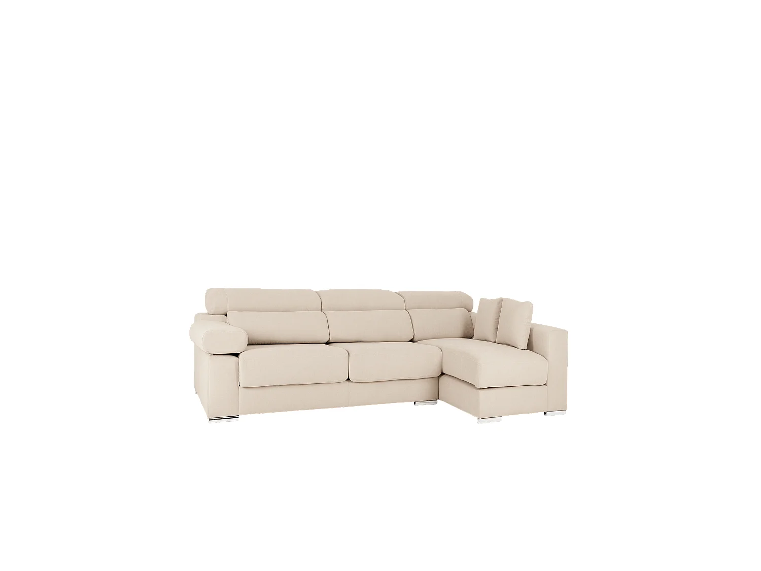 Canapé 4/5 places d'angle droit couleur beige 300cm