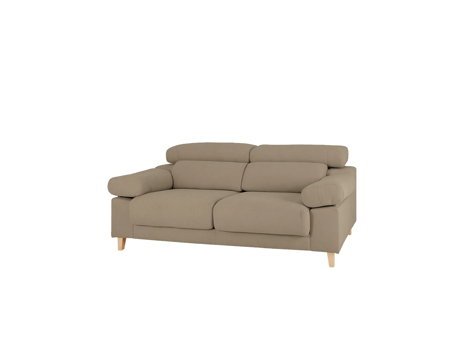 Sofá de 3 plazas color marrón topo de 195x104cm - MONICA - DECOWOOD