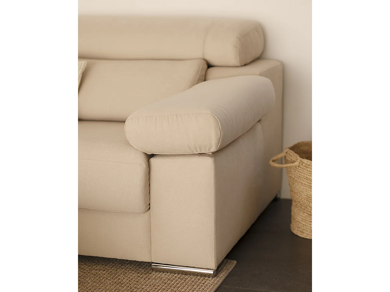 Divano 4/5 posti con CHL destra colore beige 300x168cm