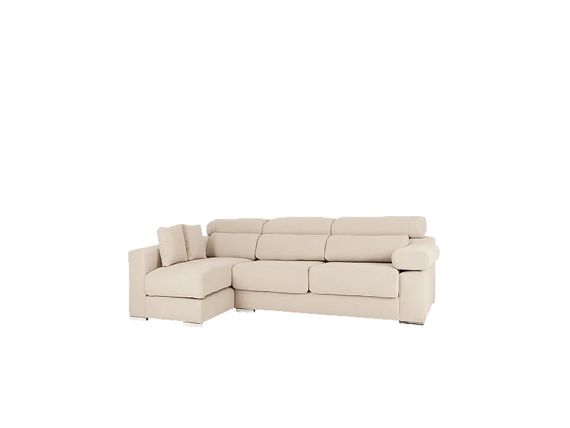 Canapé 4/5 places d'angle gauche couleur beige 300cm