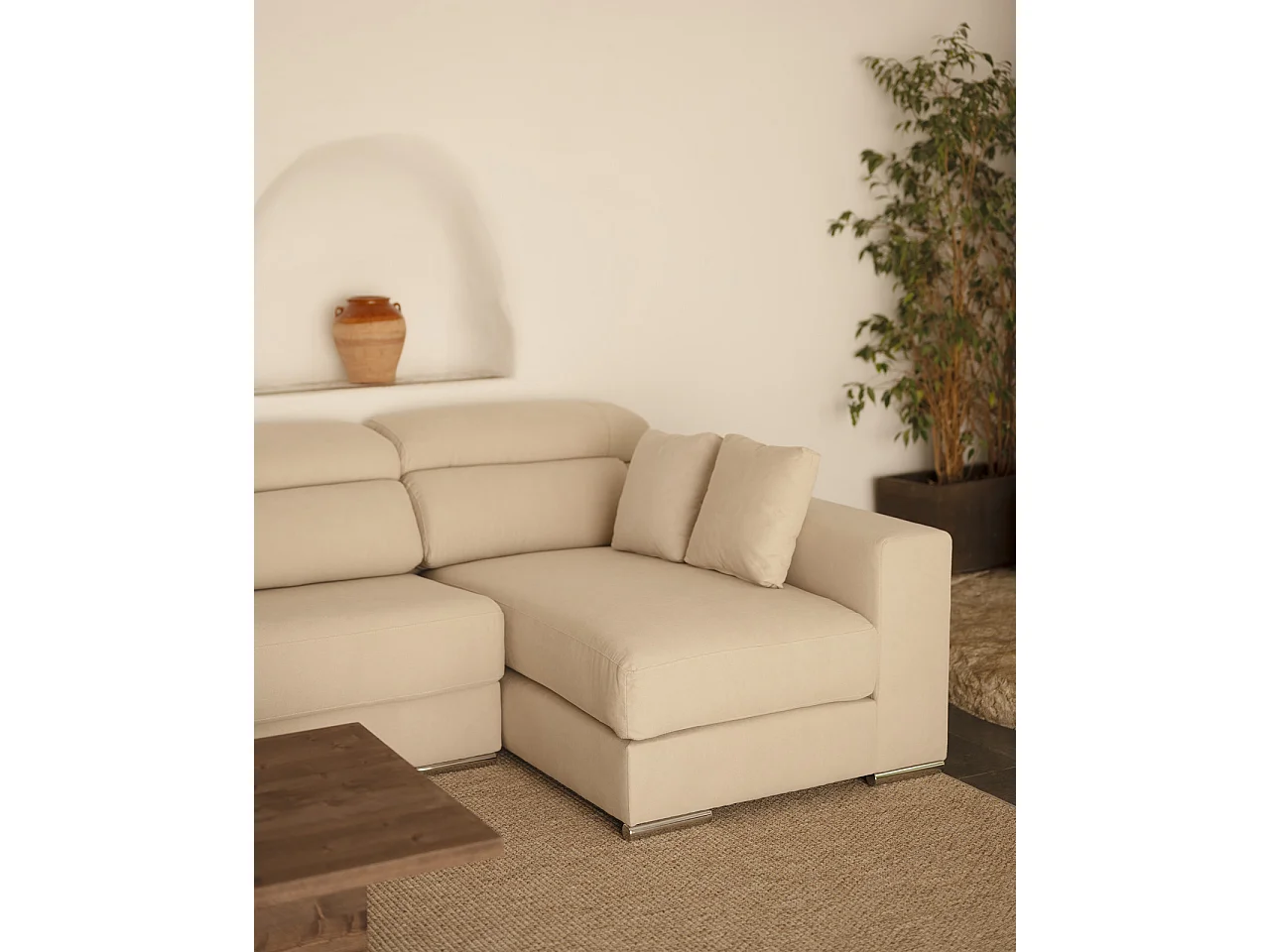 Divano 4 posti con CHL destra colore beige 278x168cm