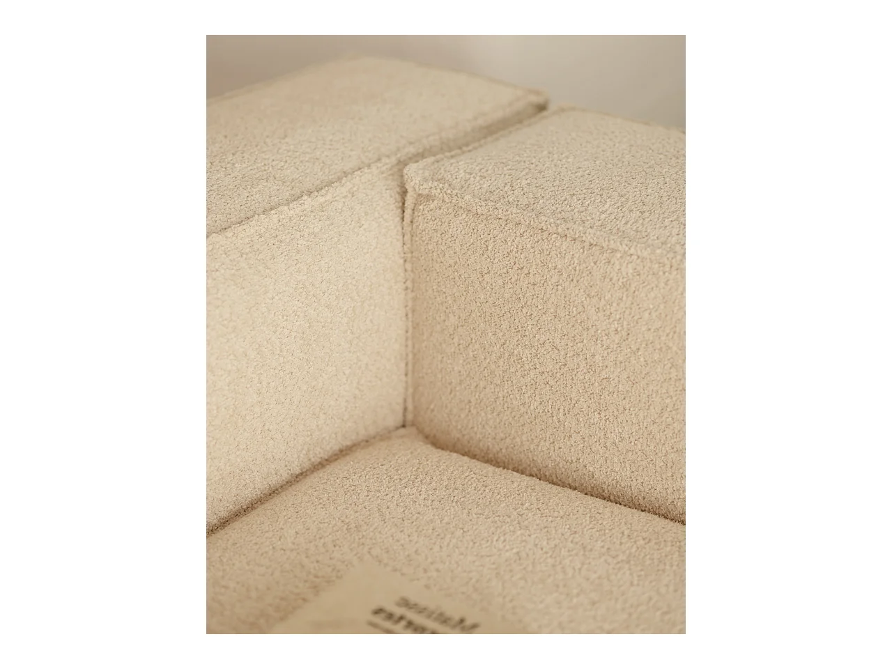Canapé d'angle droit 4 places en bouclé couleur beige 300x175cm