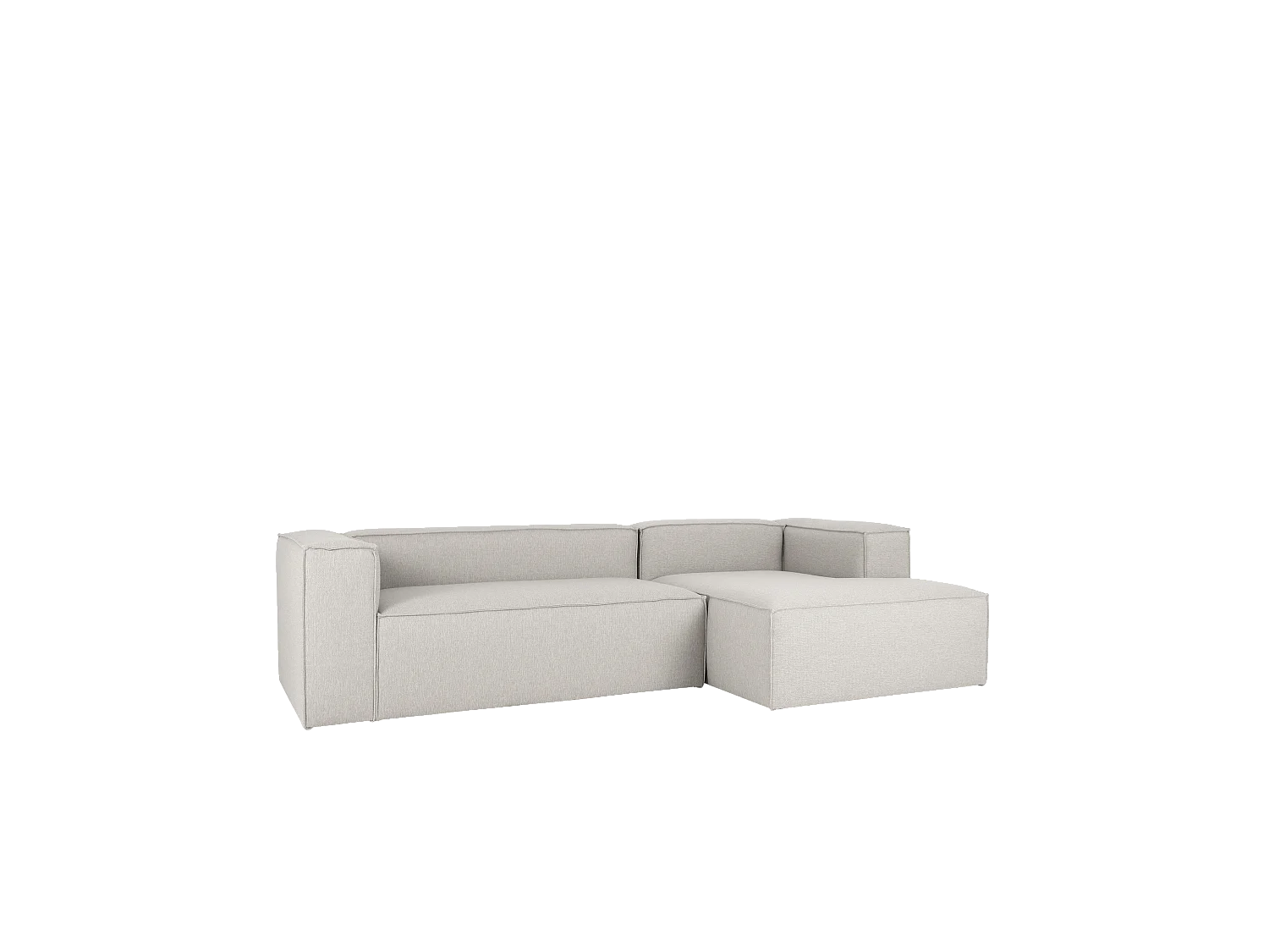 Divano 4/5 posti chaise longue a destra colore grigio chiaro 300x175cm