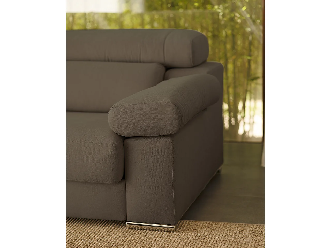 Canapé 3/4 places couleur gris foncé 215cm