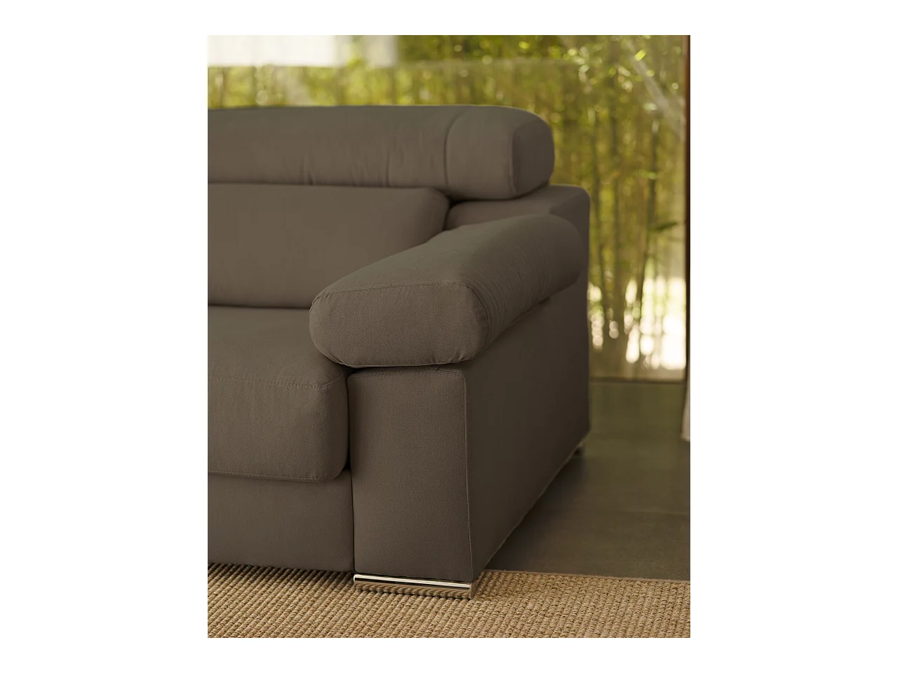 Canapé 3/4 places couleur gris foncé 215cm