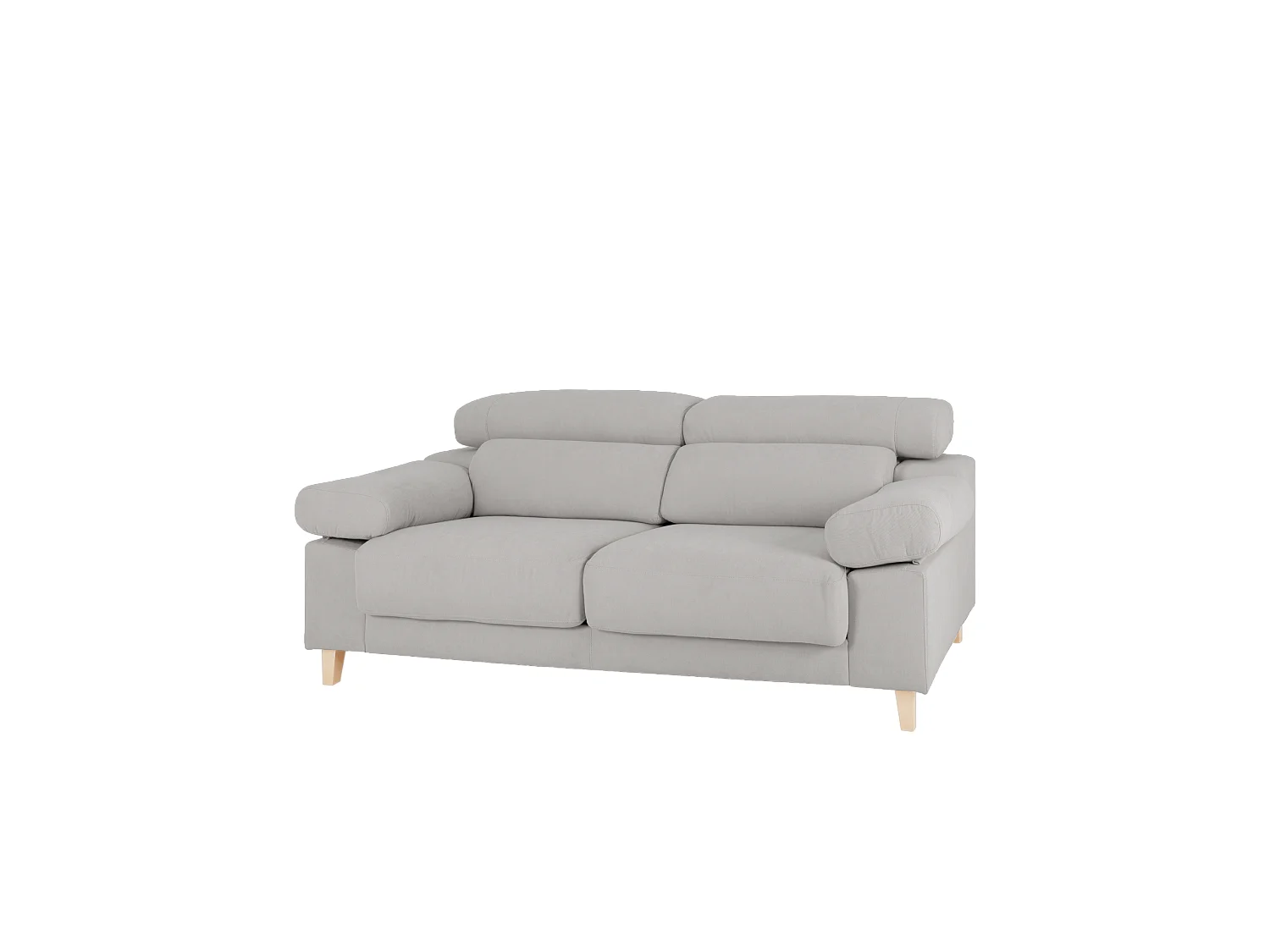 Sofá de 3 plazas color gris claro de 195x104cm - MONICA - DECOWOOD