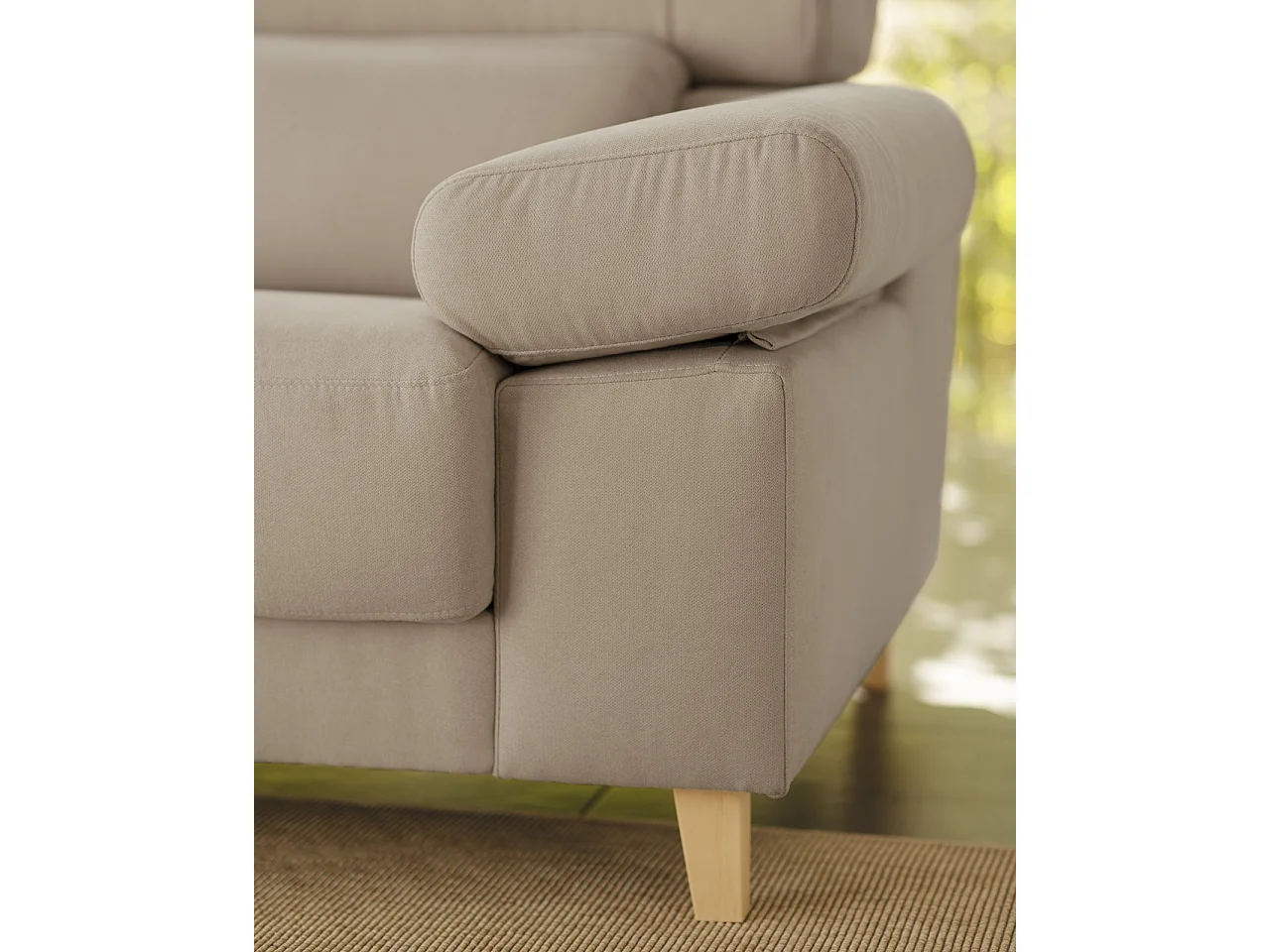 Canapé 3 places couleur gris clair 195cm