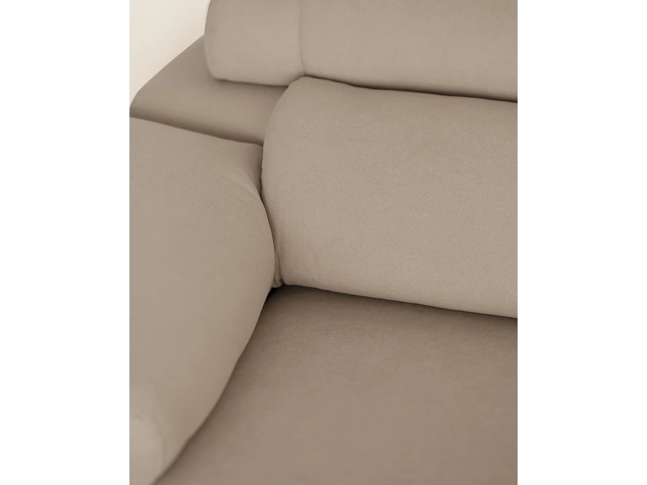 Sofá 4 plazas y chaise longue derecho color gris claro 278x168cm - SANDRA - DECOWOOD
