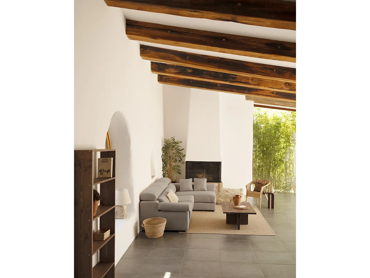 Divano 4 posti con CHL destra colore grigio chiaro 278x168cm