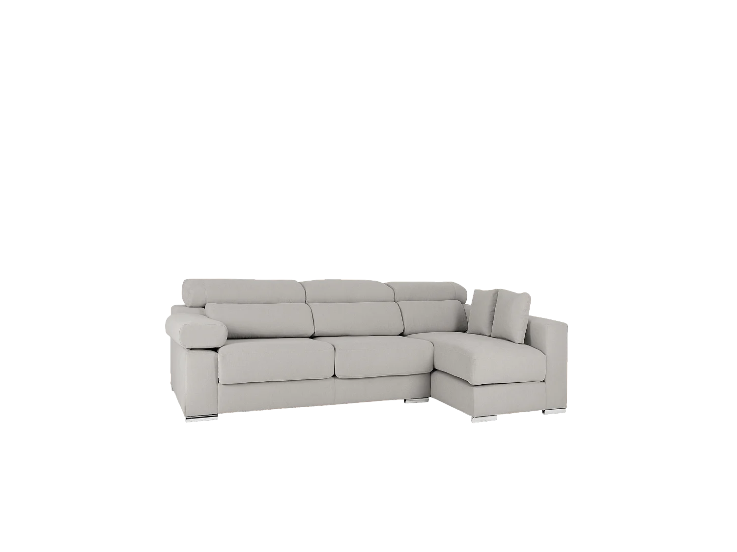 Divano 4 posti con CHL destra colore grigio chiaro 278x168cm