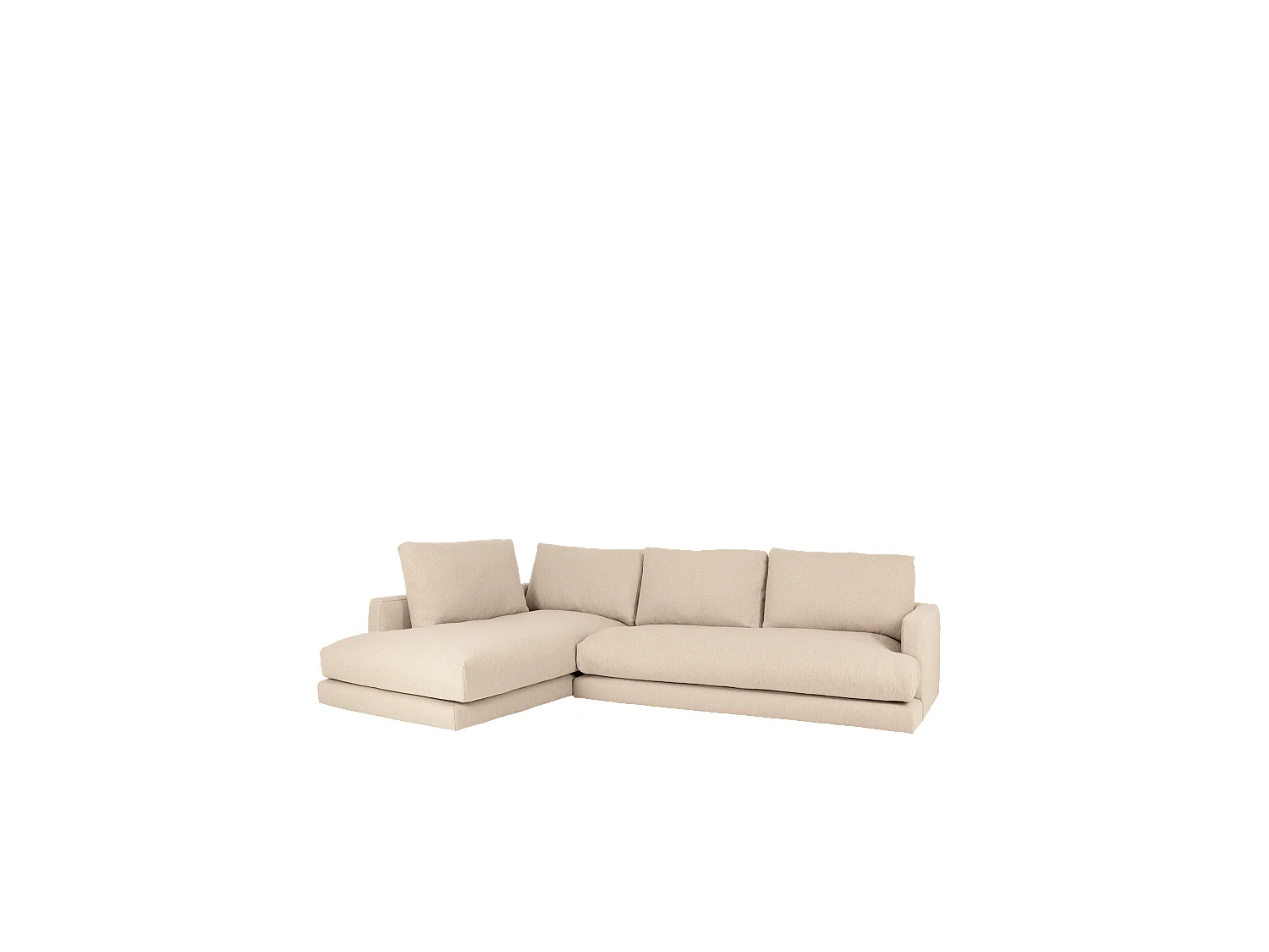 Sofá 4 plazas con chaise longue izquierdo tono beige 325x212cm - LAIA - DECOWOOD