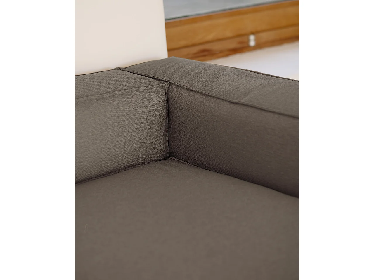 Canapé d'angle droit 4 places couleur gris foncé 250x175cm