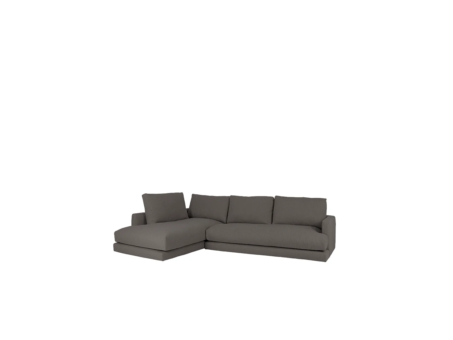Sofá 4 plazas con chaise longue izquierdo tono gris oscuro 325x212cm - LAIA - DECOWOOD
