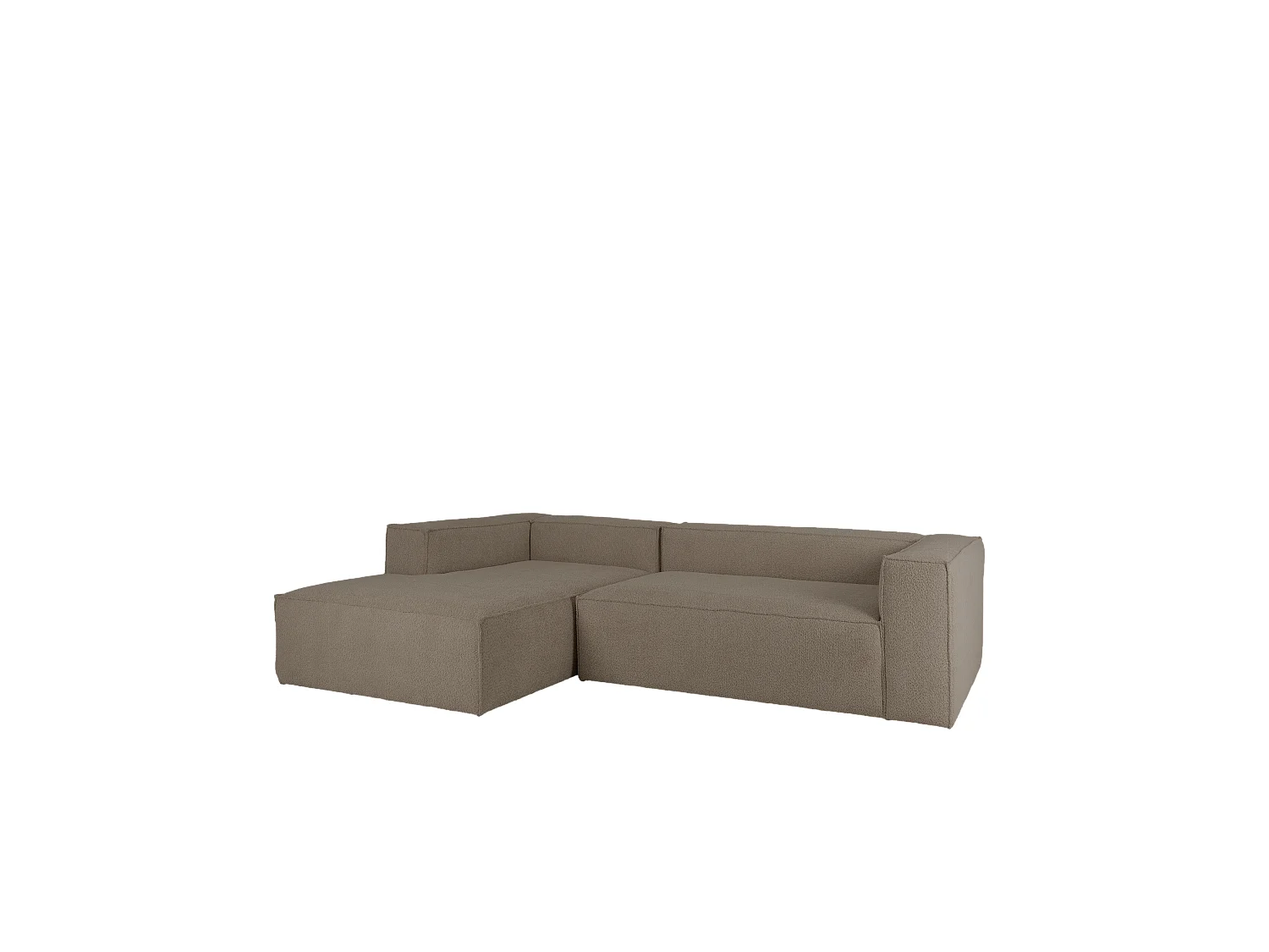 Divano 4/5 posti con chaise longue a sinistra colore marrone 300x175cm