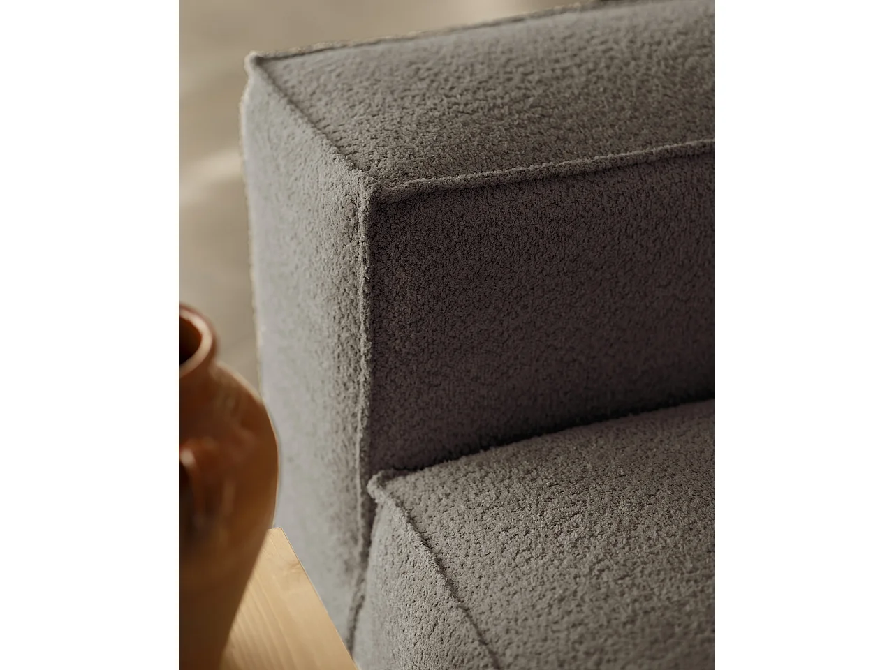 Sofá 4 plazas y chaise longue izquierdo color gris oscuro 250x175cm - LOLA - DECOWOOD