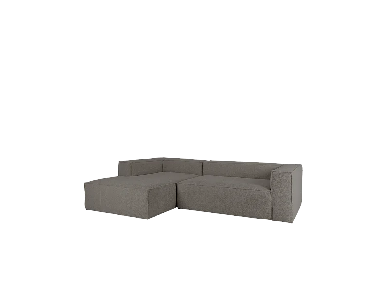 Sofá 4 plazas y chaise longue izquierdo color gris oscuro 250x175cm - LOLA - DECOWOOD