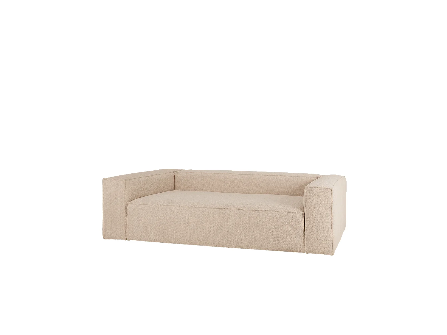 Canapé 4 places en bouclé beige 260x110cm