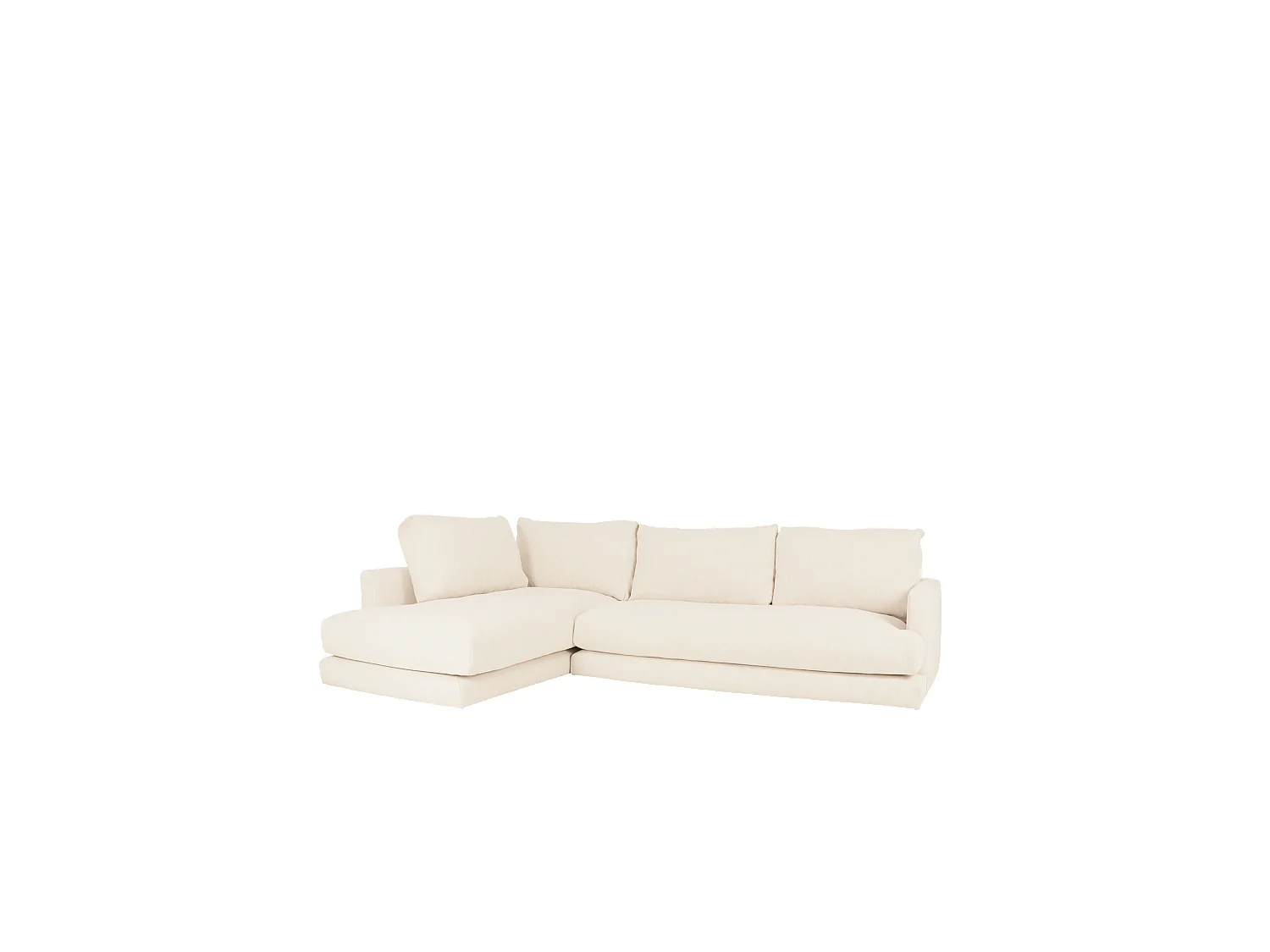 Canapé 4 places d'angle gauche couleur blanc cassé 325cm