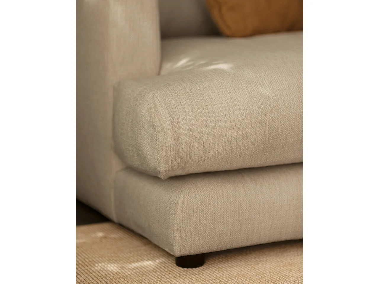 Canapé droit couleur gris clair 215cm