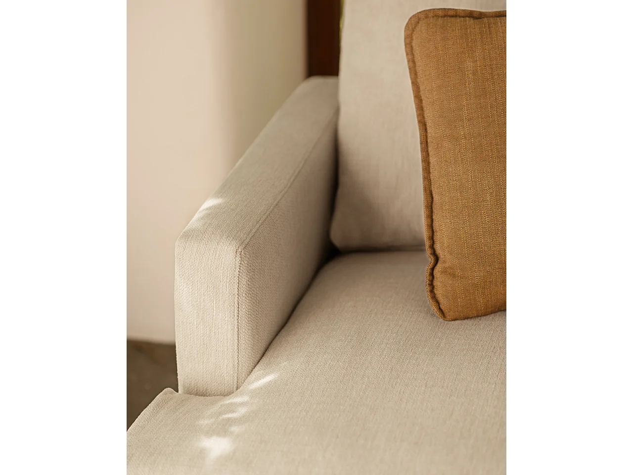 Sofá recto tono gris claro de 215x105cm - LAIA - DECOWOOD