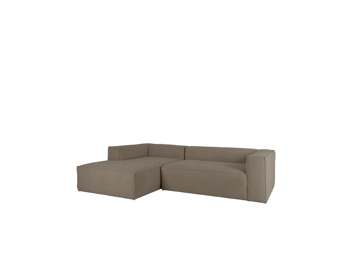 Sofá 4 plazas y chaise longue izquierdo color marrón 250x175cm - LOLA - DECOWOOD