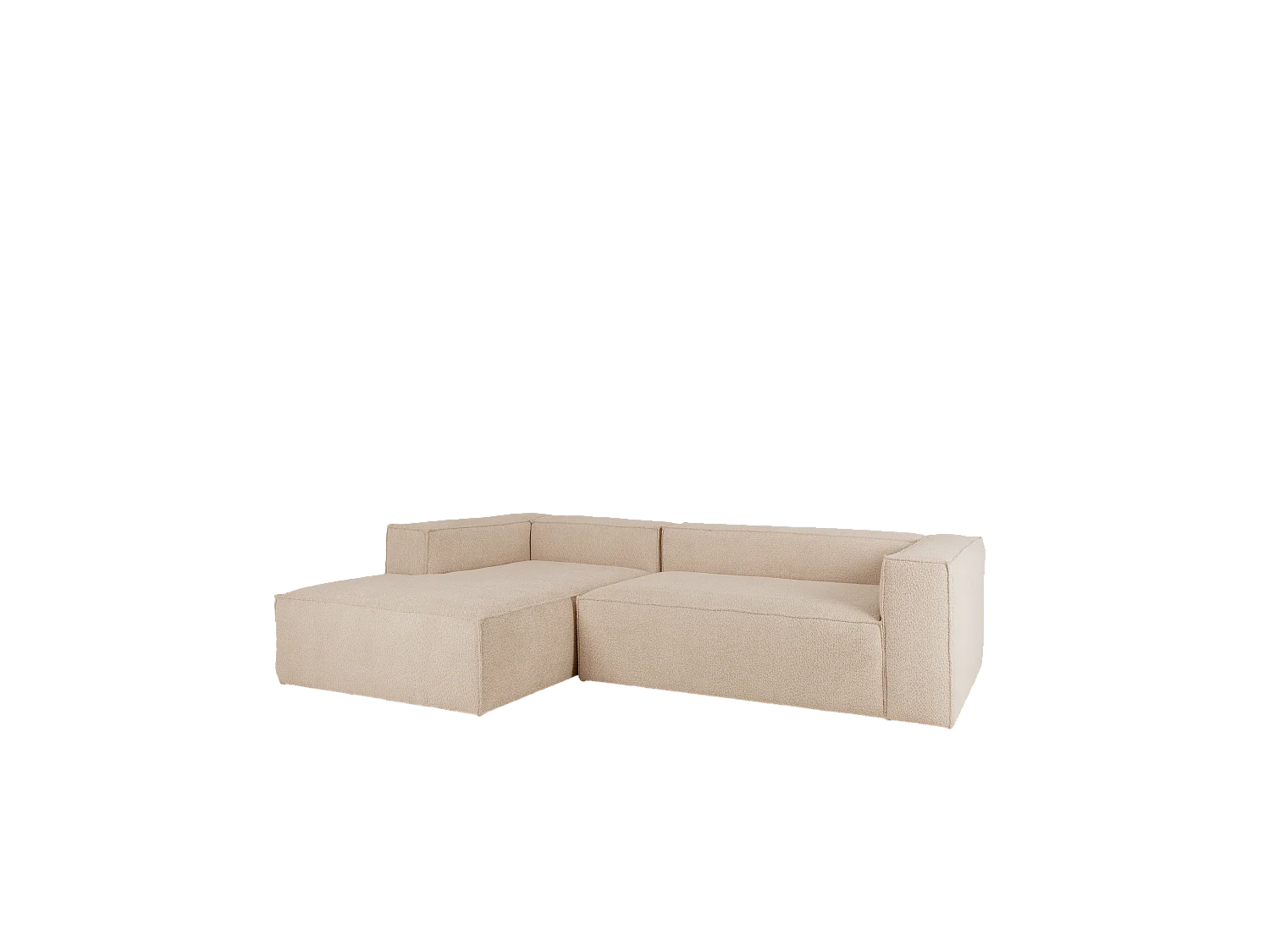 Sofá 4 plazas y chaise longue izquierdo color beige 250x175cm - LOLA - DECOWOOD
