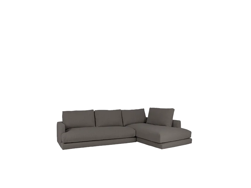 Divano 3/4 posti con chaise longue a destra grigio scuro 275cm