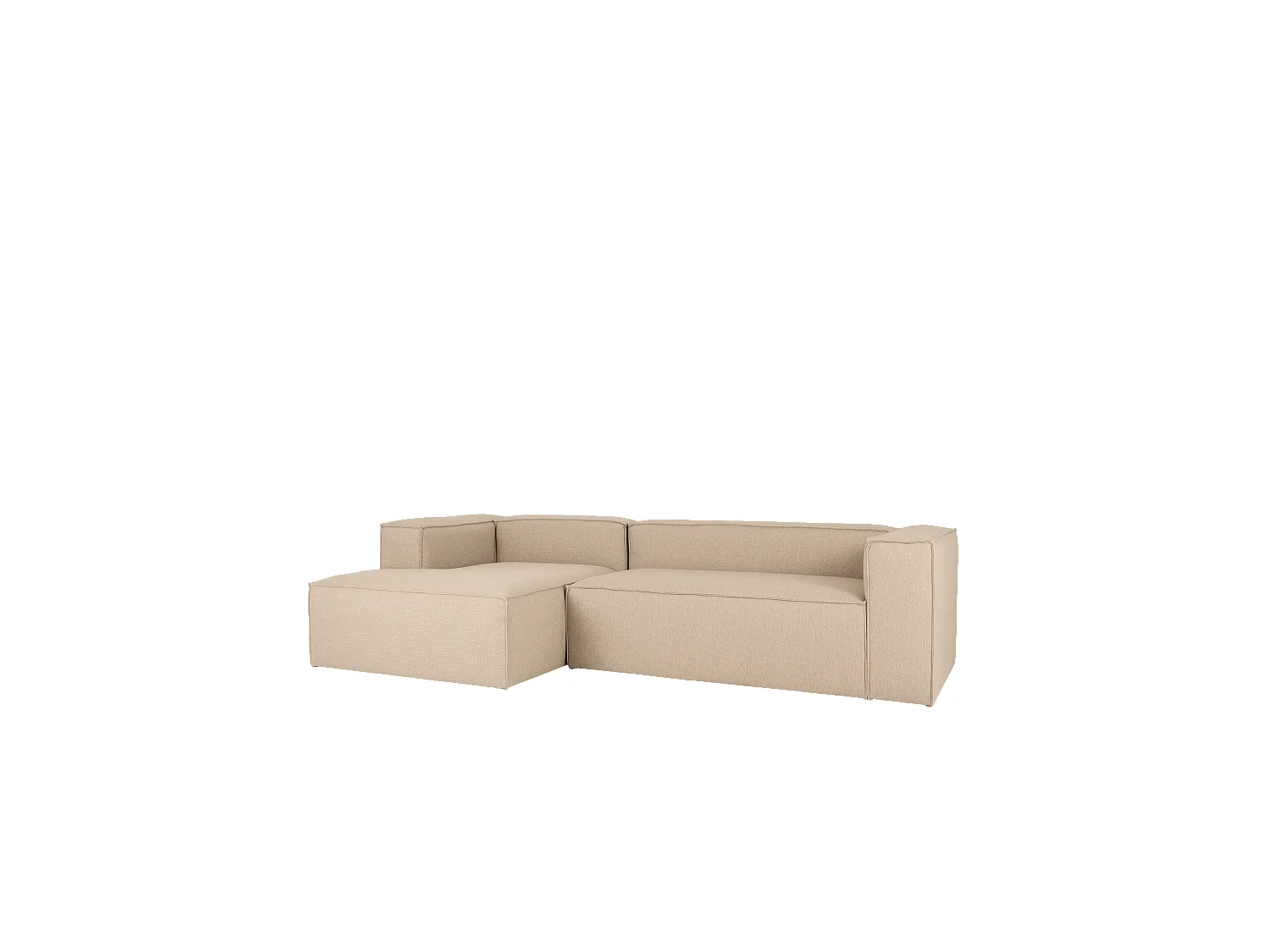 Sofá 4 plazas y chaise longue izquierdo color beige 250x175cm - LOLA - DECOWOOD