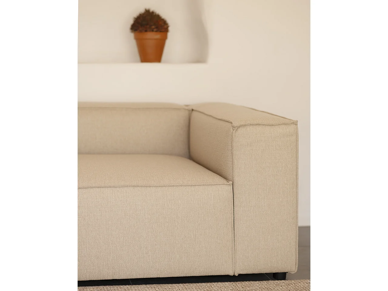 Divano 4 posti con chaise longue a sinistra colore beige 250x175cm