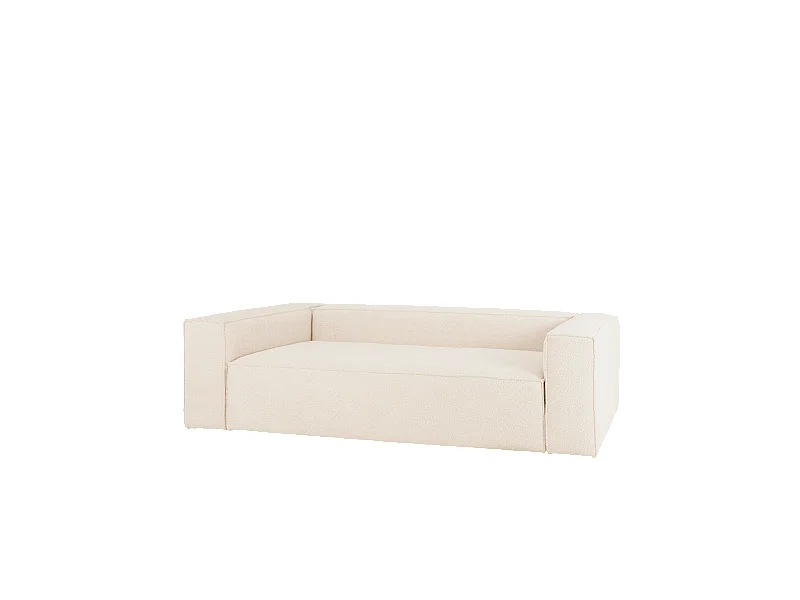Sofá de 4 plazas de bouclé color blanco de 260x110cm - LOLA - DECOWOOD