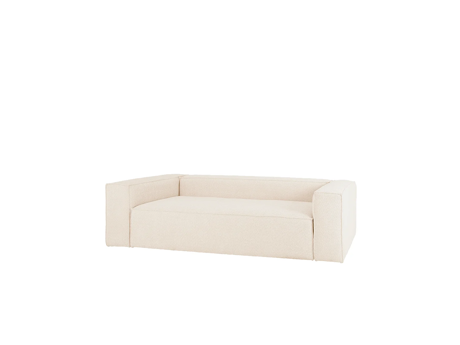 Sofá de 4 plazas de bouclé color blanco de 260x110cm - LOLA - DECOWOOD